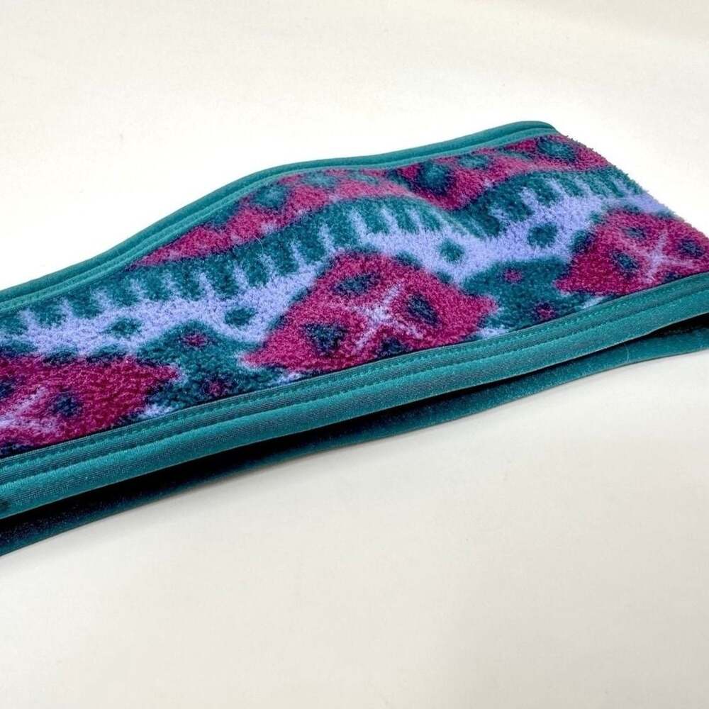 L.L. Bean Fleece Headband Vintage Ear Warmer Ski Jewel Tone 90's Fair Isle Aztec